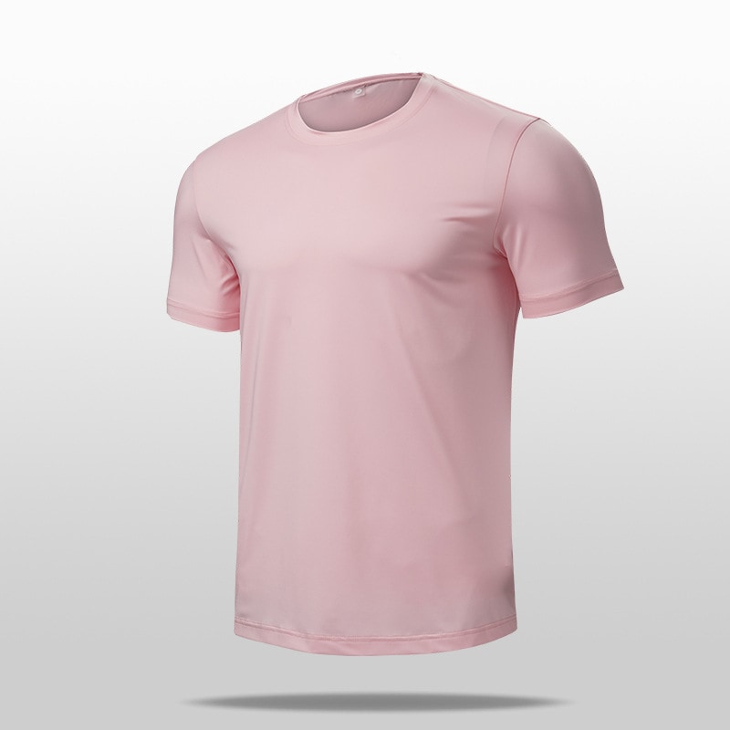 Camiseta esportiva multicolorida de manga curta de secagem rápida para corrida masculina transparente