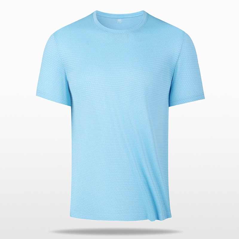 Camiseta esportiva multicolorida de manga curta de secagem rápida para corrida masculina transparente