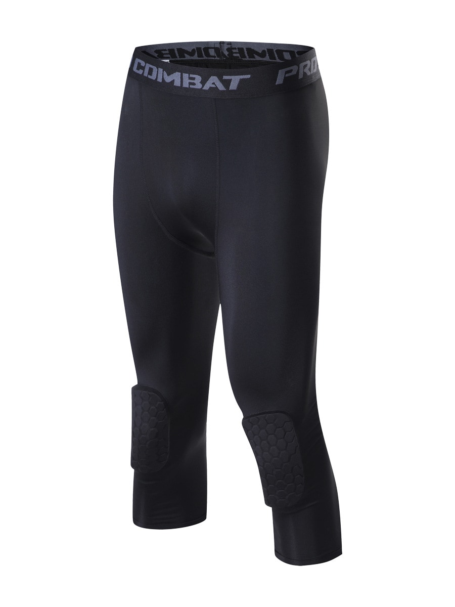 Joelheiras de basquete, collants anticolisão em favo de mel, equipamento de proteção profissional esportivo masculino sete em um