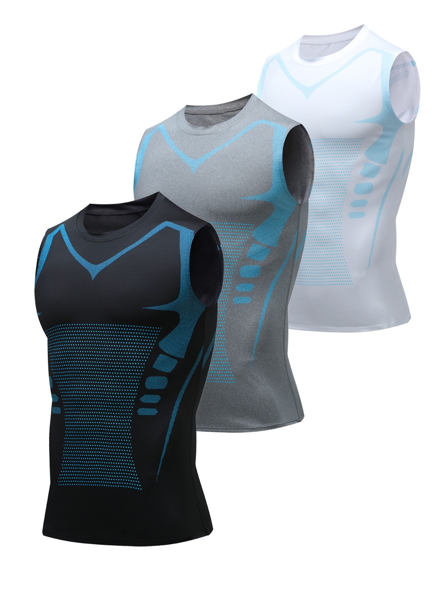 Colete esportivo estampado masculino de verão