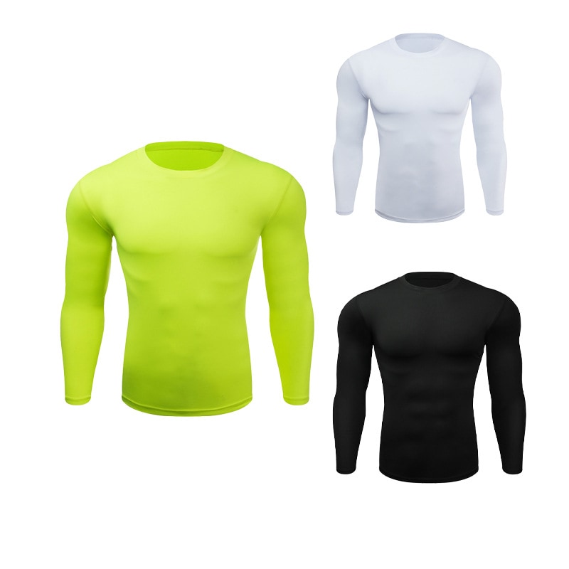 Meia-calça de secagem rápida com base fitness, alta elasticidade e absorção de umidade, gola redonda, mangas compridas finas