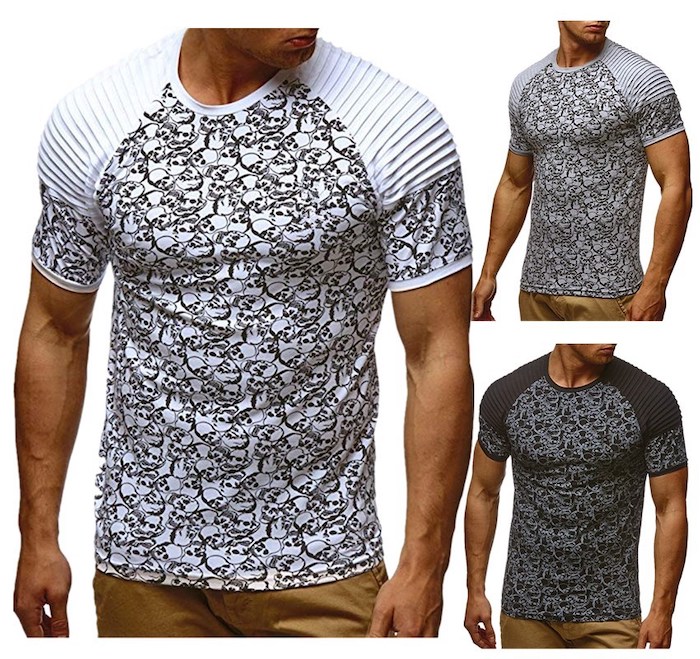 Camisetas masculinas casuais personalizadas de manga curta com estampas europeias e americanas