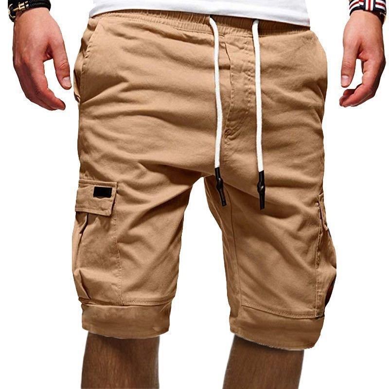 Calça masculina casual com vários bolsos