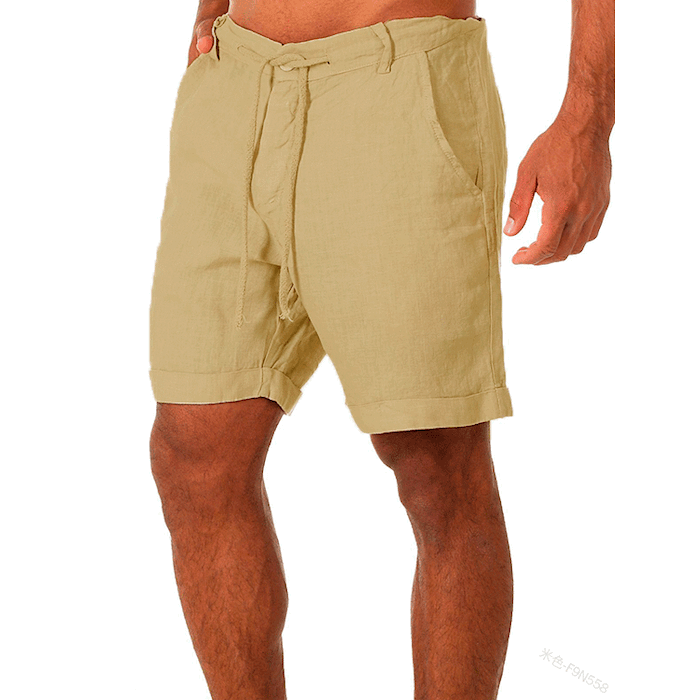 Calças esportivas shorts de algodão e linho shorts masculinos calças casuais