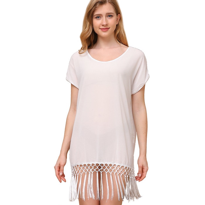 atada costura cor sólida manga dolman solta estilo doce proteção solar praia encobrimento