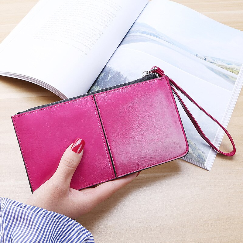 Carteira feminina pulseira titular do cartão de crédito carteira couro pu ao ar livre férias diárias