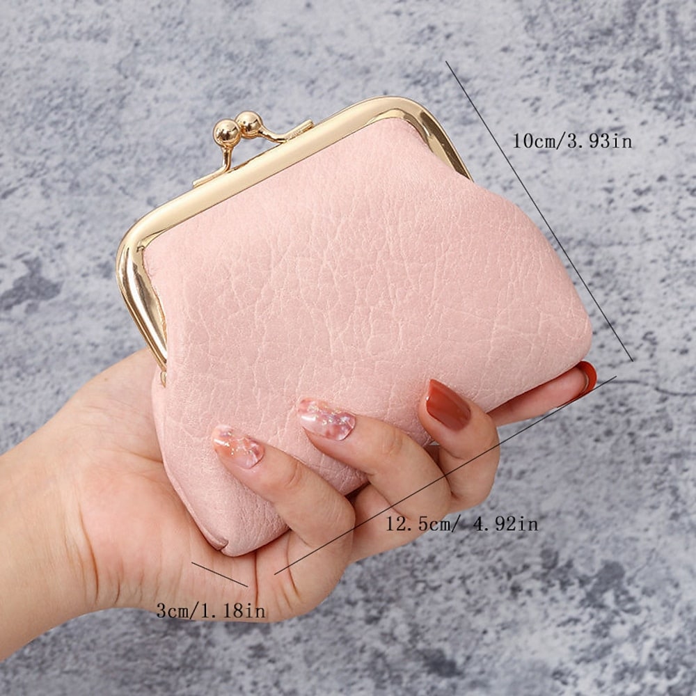 Carteira feminina porta-cartão de crédito carteira couro pu escritório diário relevo sólido