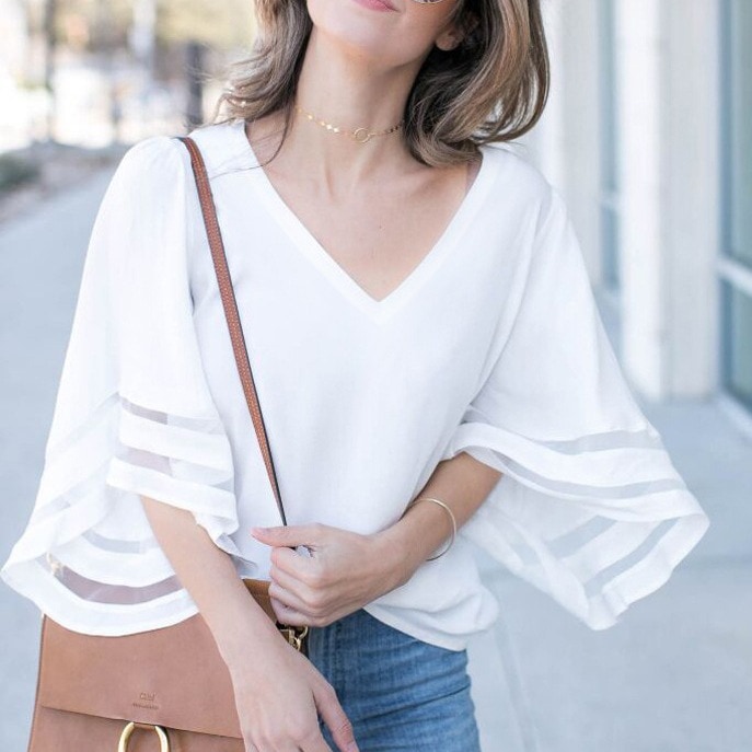 Camiseta solta emagrecimento plus size camisa feminina camisa de chiffon de manga três quartos