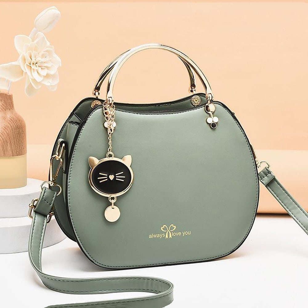 Bolsa feminina crossbody bolsa de ombro couro pu pingente diário cor sólida