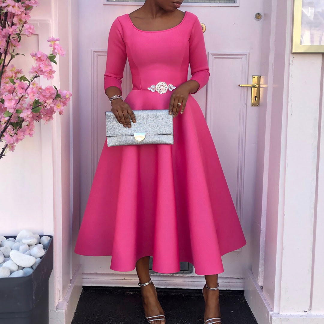 D346 VESTIDO DAS DAMAS DE HONRA Rosa Convidada Do Casamento