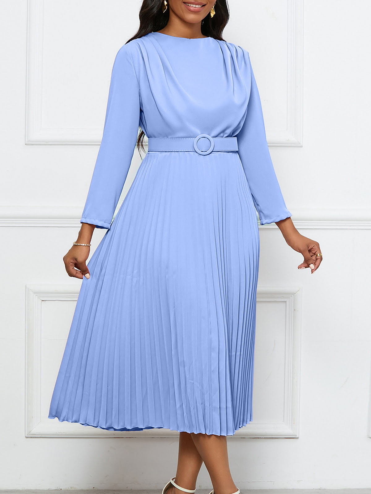 D462 Terno feminino de manga comprida com calça, roupa de escritório elegante e formal