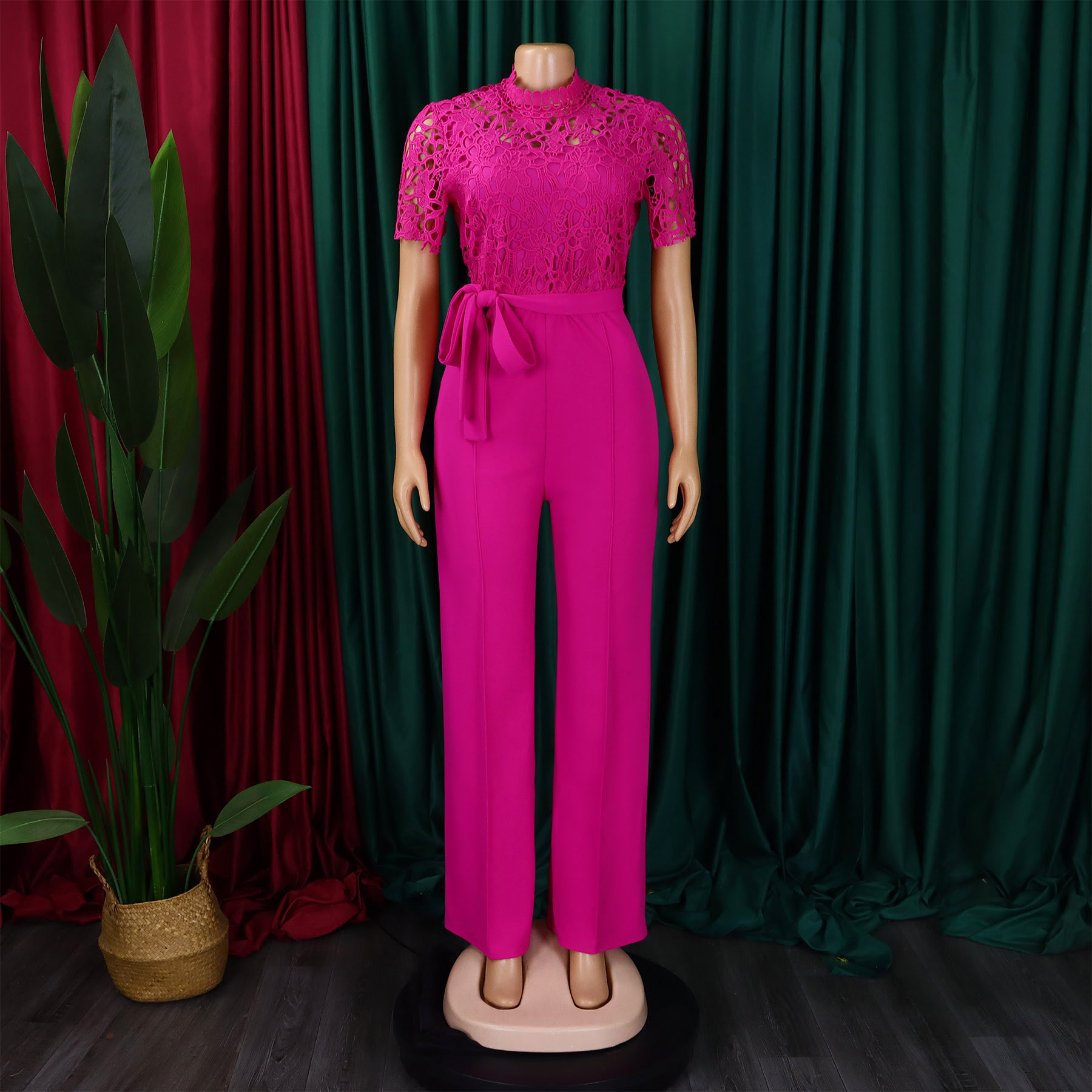 D509 Macacão feminino vintage manga curta perna larga macacão para mulheres macacão feminino