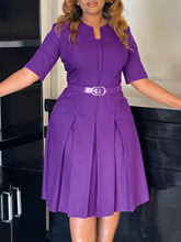 D533 Vestido de meia manga